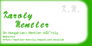 karoly mentler business card